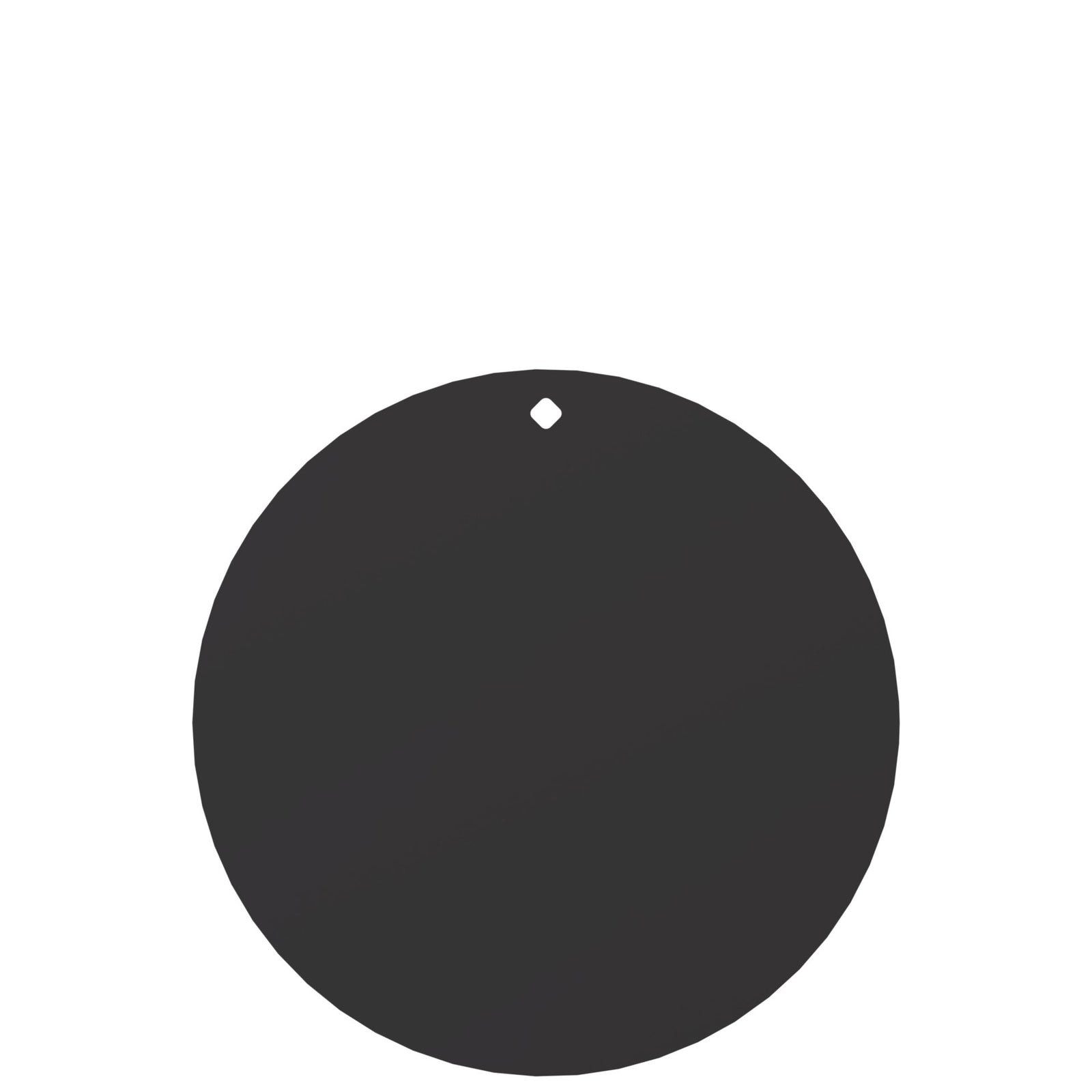 16-inch round steel gong target with a single mounting hole, front view