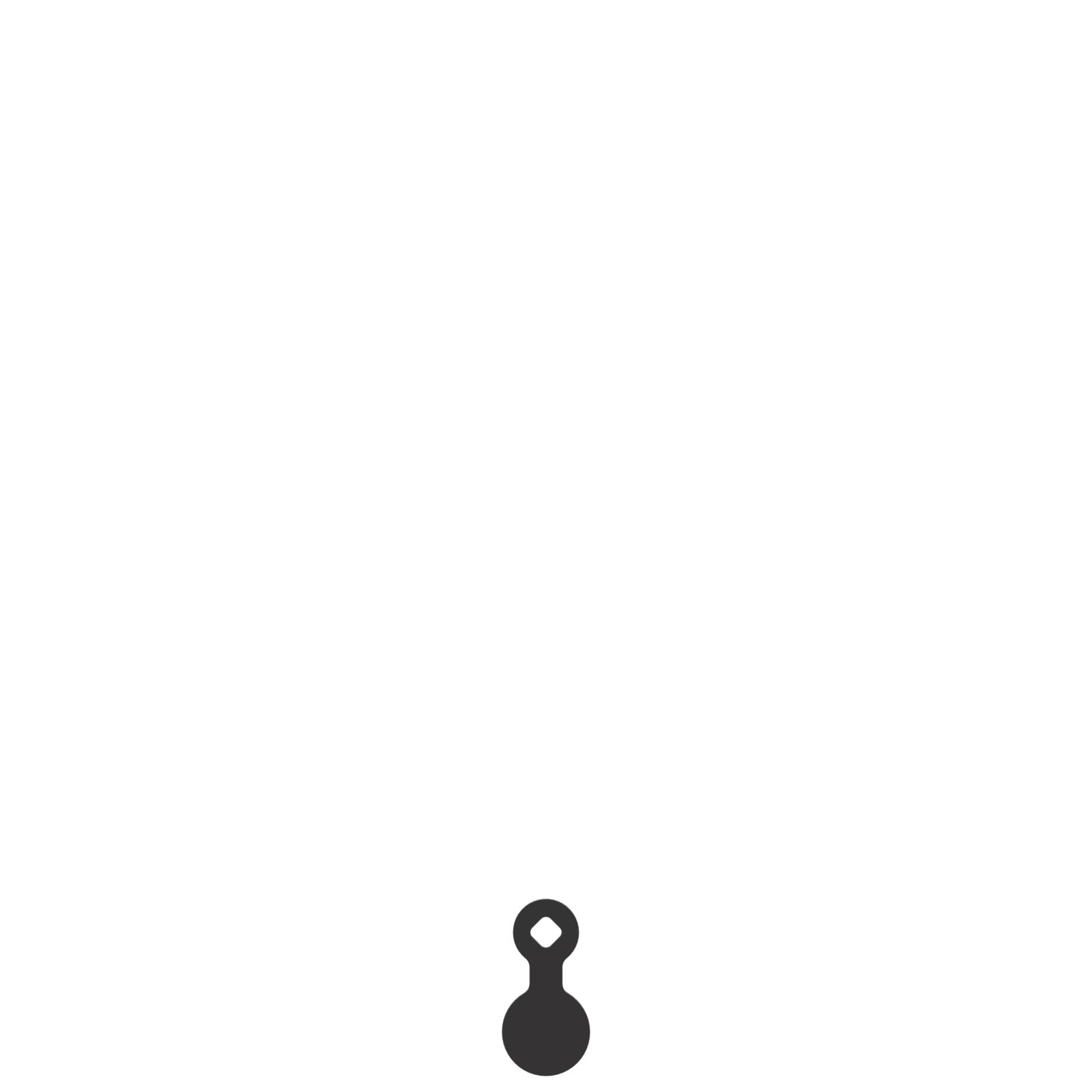 2-inch round steel gong target with a single mounting hole on a hanging tab, front view