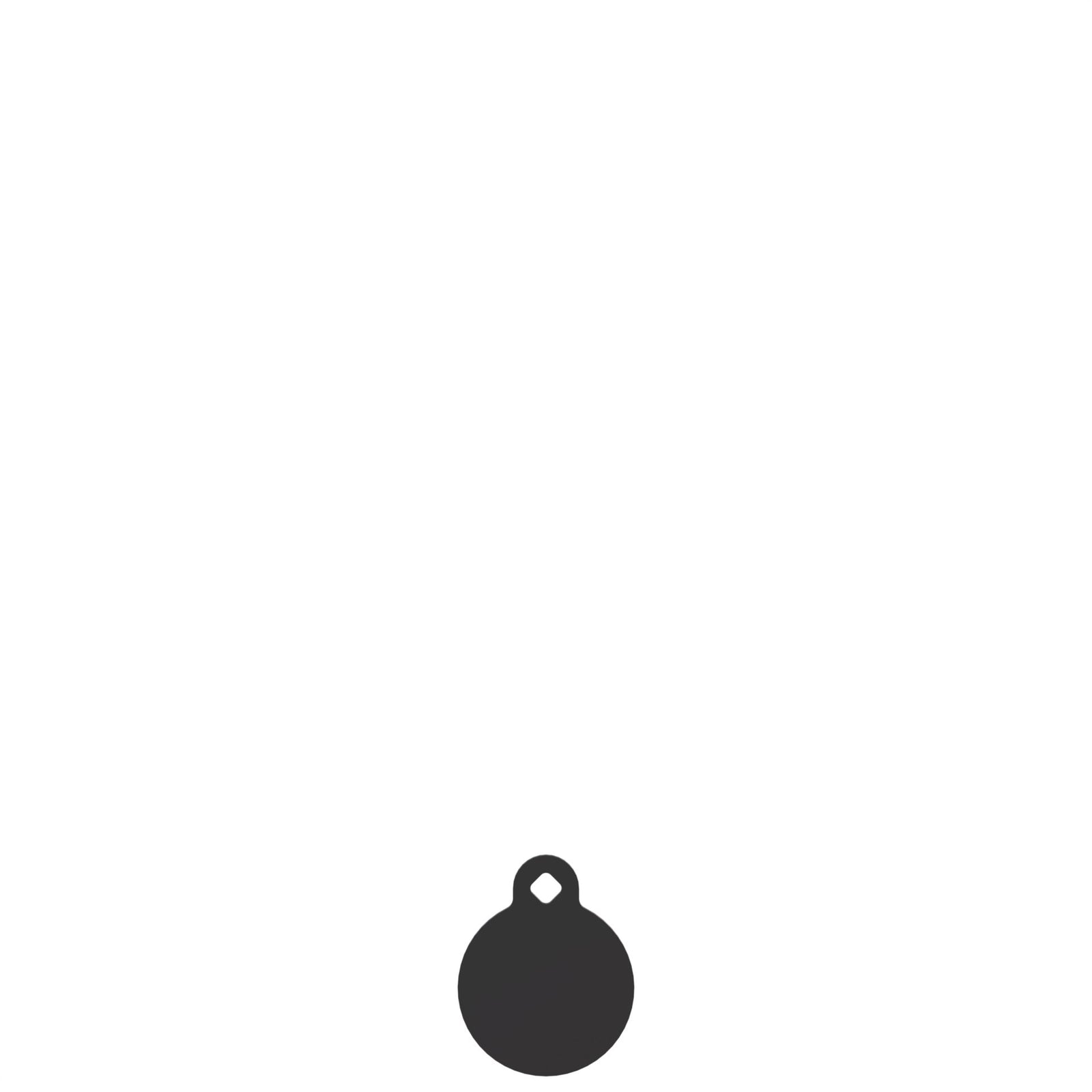 4-inch round steel gong target with a single mounting hole on a hanging tab, front view
