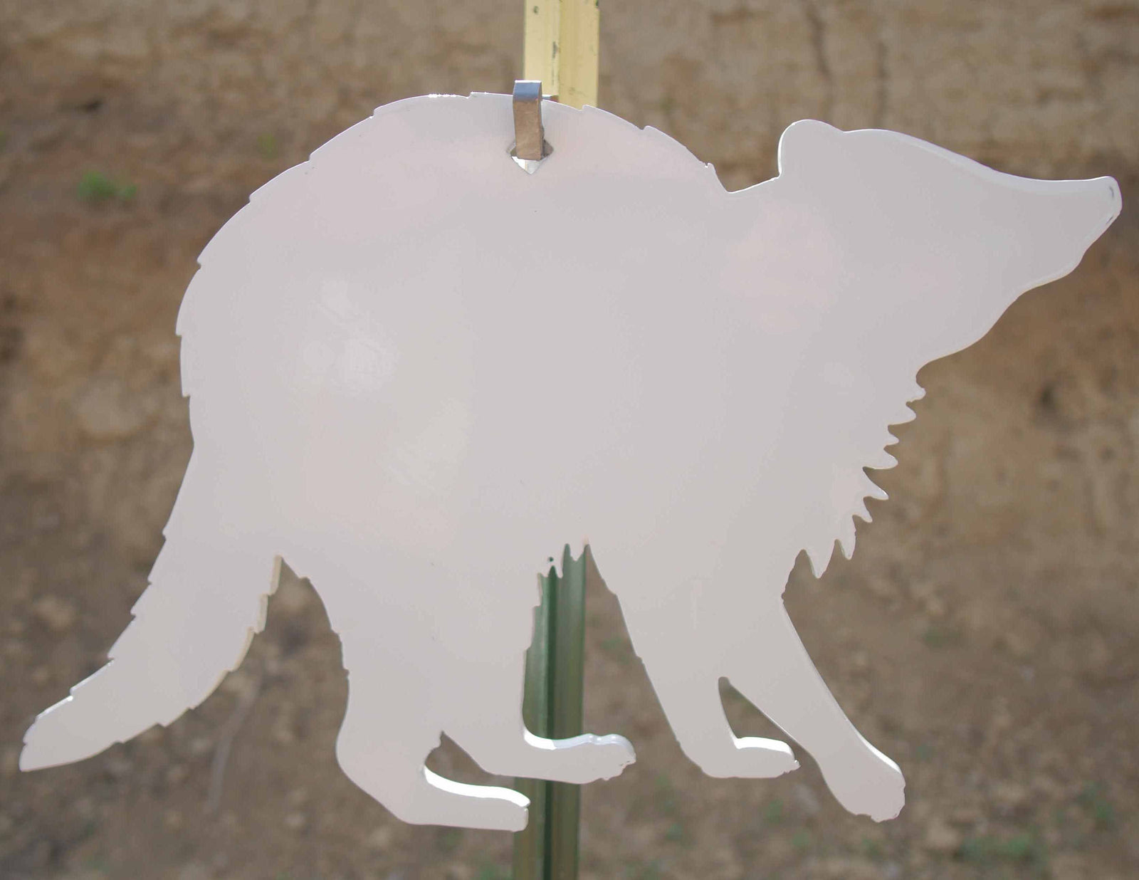 AR500 steel rabbit target on pipe hanging hook
