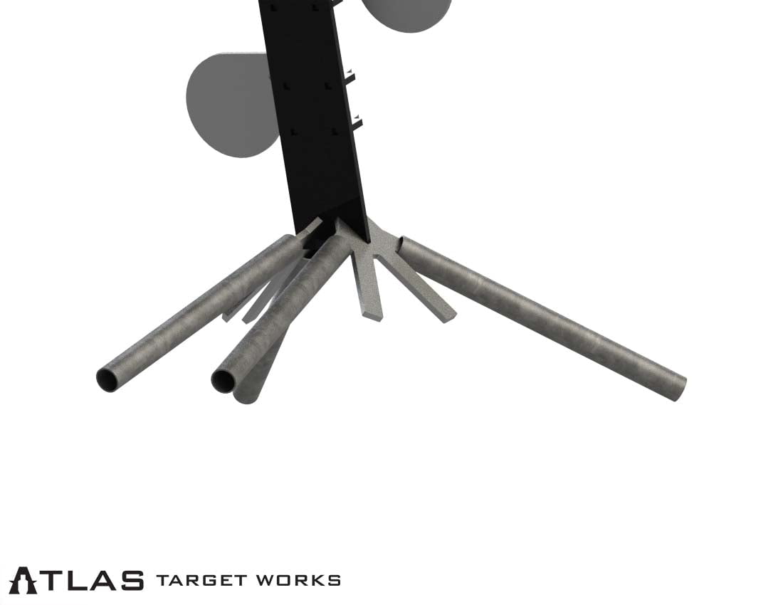 1/4" AR500 Rimfire Dueling Tree - legs closeup