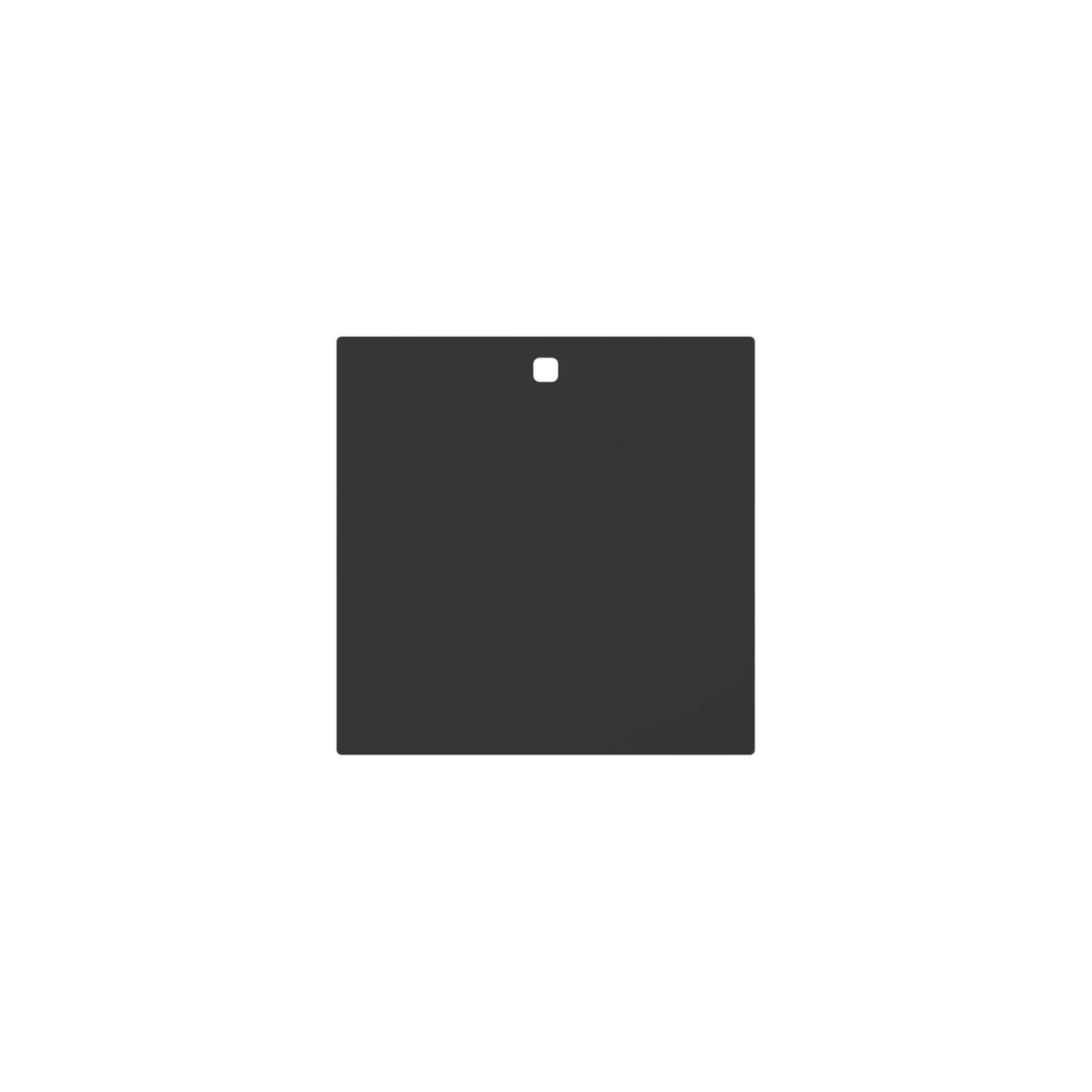 10-inch square steel gong target with a single mounting hole, front view
