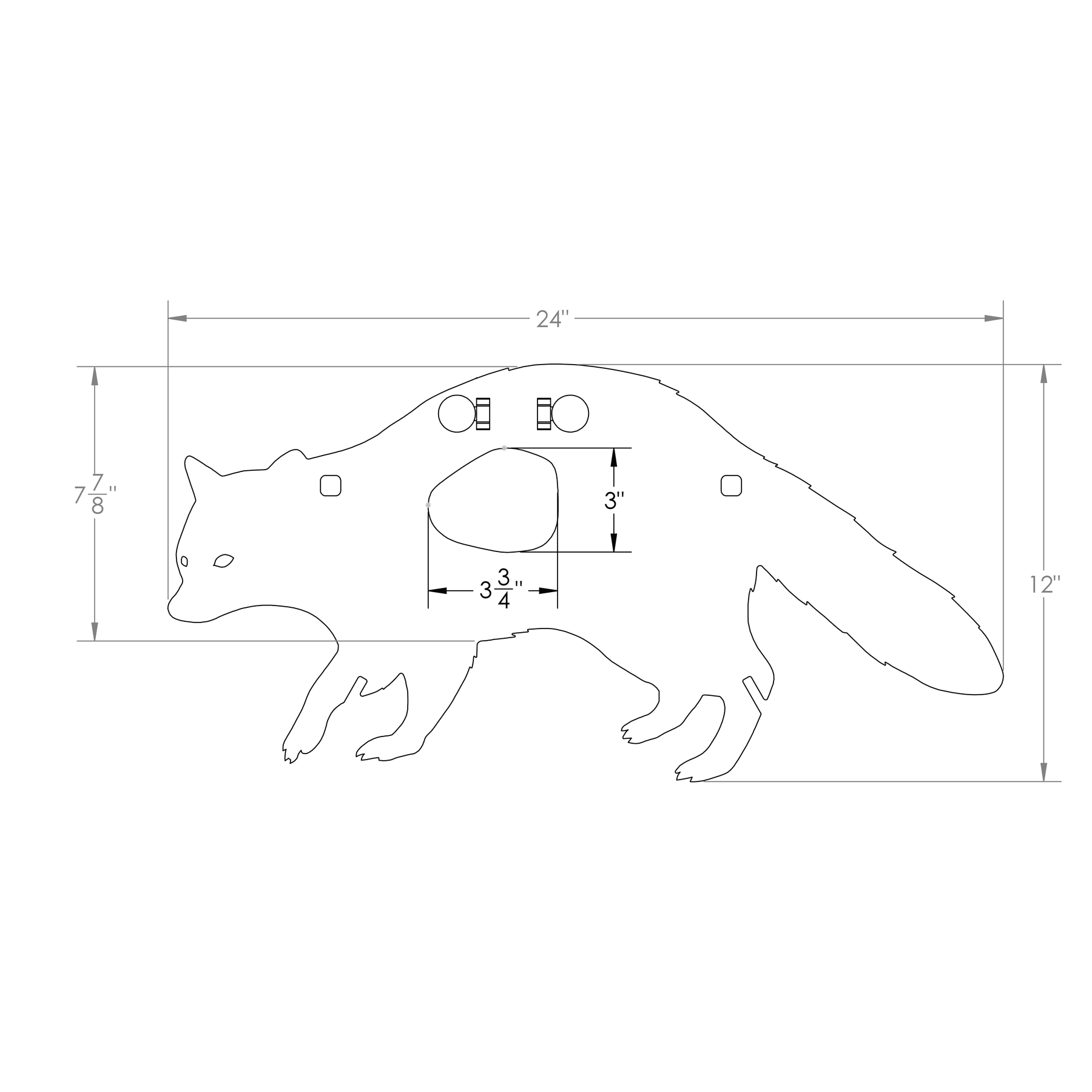 Raccoon Reactive Target - Full-Size - Side Profile - Atlas Target Works