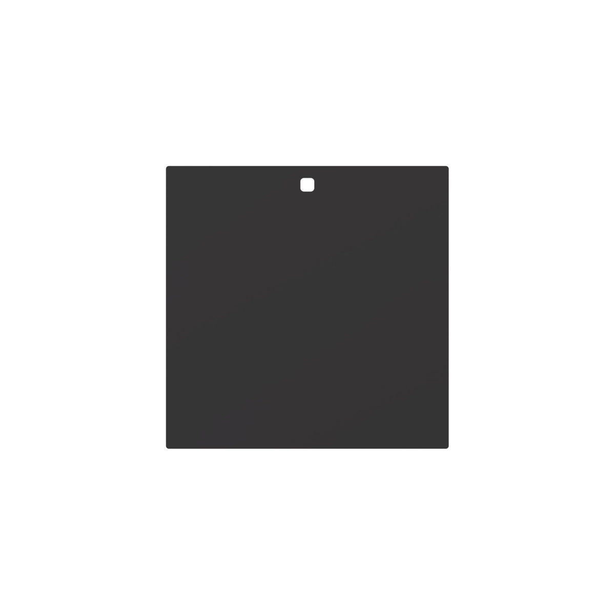 12-inch square steel gong target with a single mounting hole, front view
