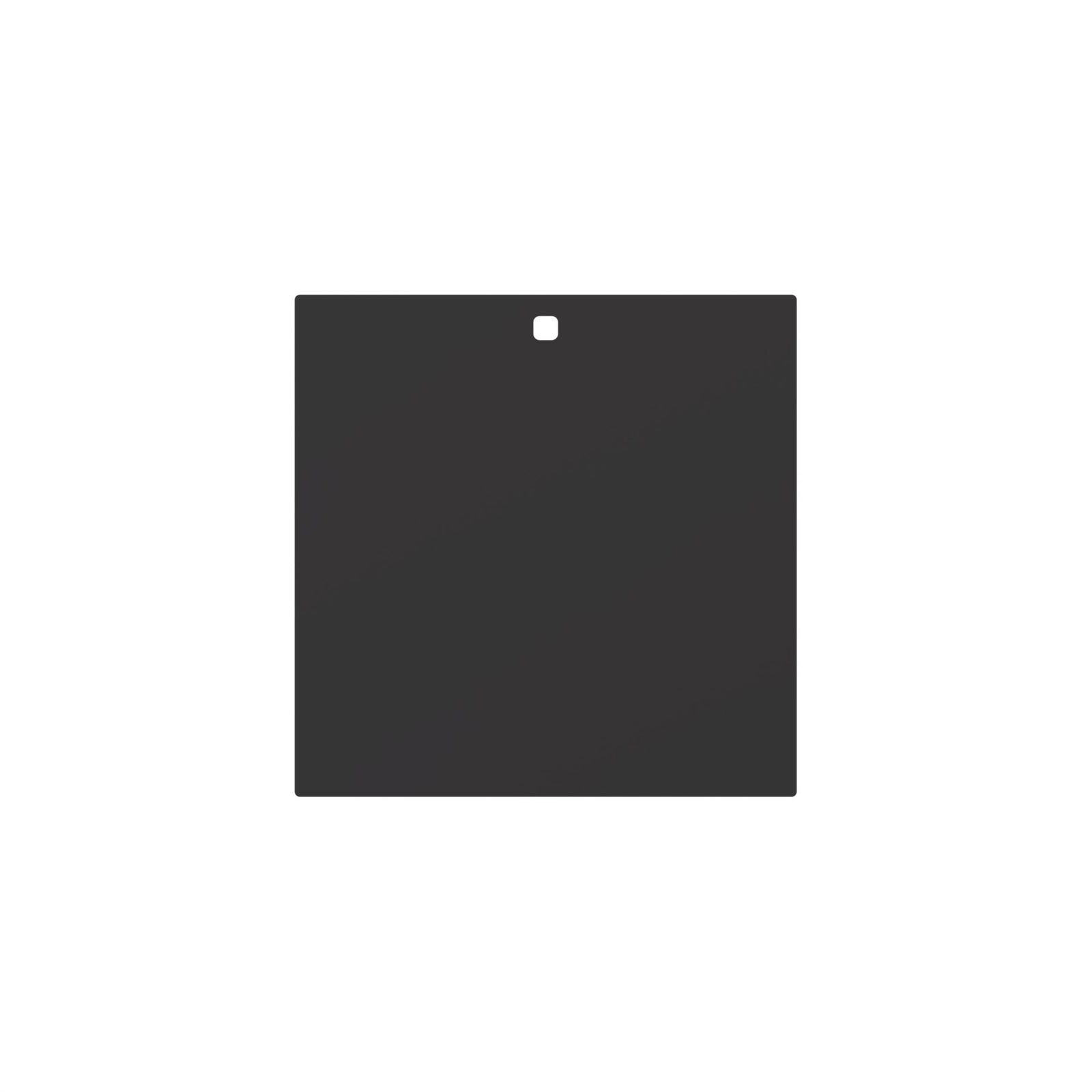 12-inch square steel gong target with a single mounting hole, front view
