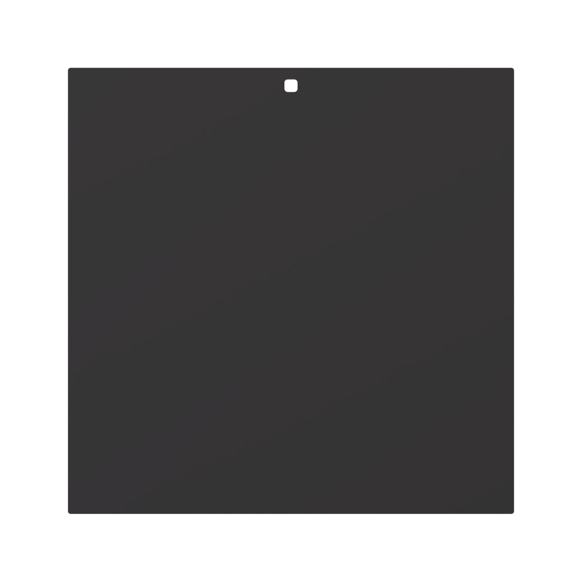 20-inch square steel gong target with a single mounting hole, front view