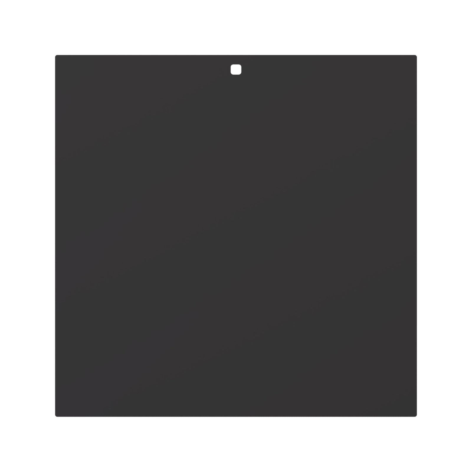 20-inch square steel gong target with a single mounting hole, front view