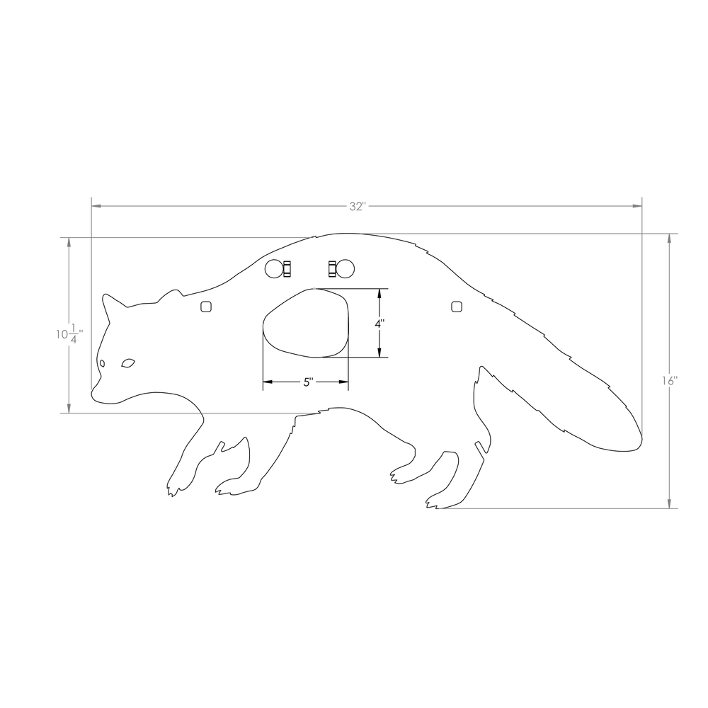 Raccoon Reactive Target - Full-Size - Side Profile - Atlas Target Works