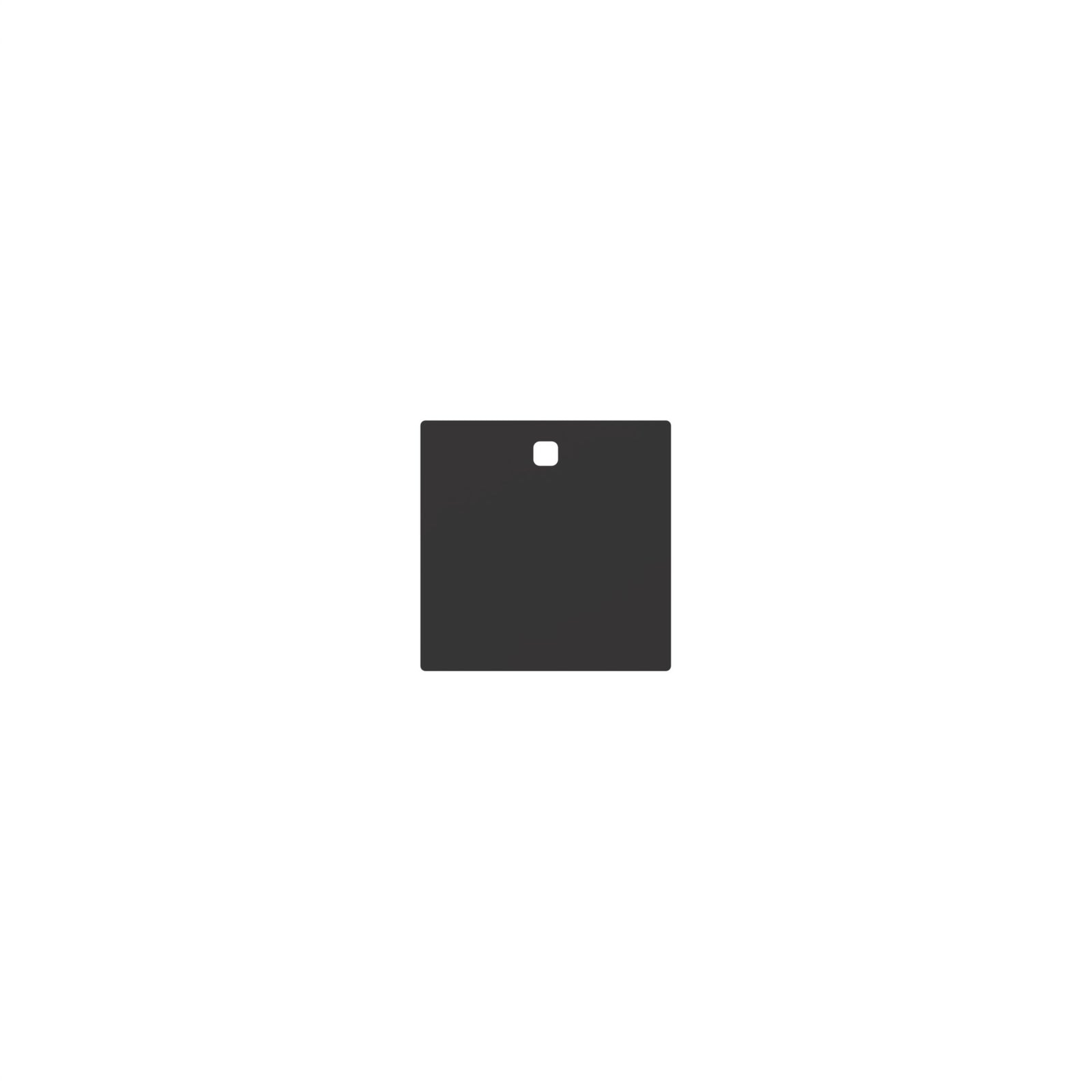 6-inch square steel gong target with a single mounting hole, front view