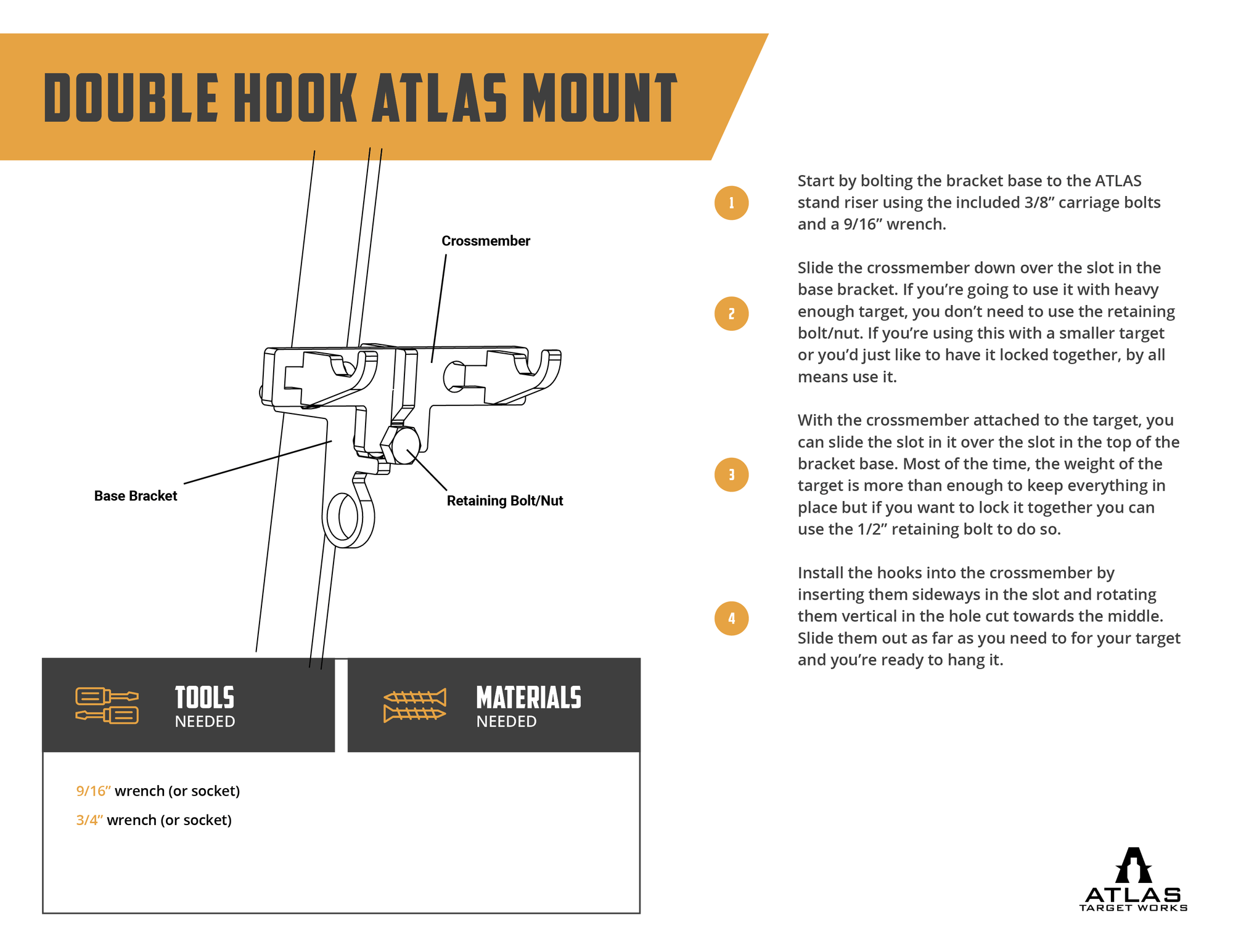 double hook vertical atlas mount assembly instructions