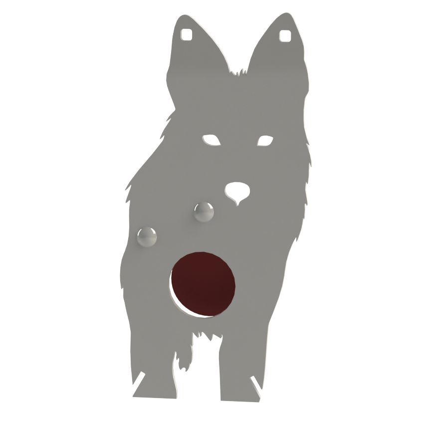 front facing coyote with reactive vital steel target
