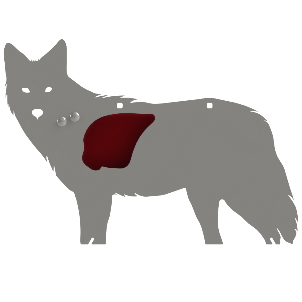 full size side profile coyote target with reactive vital