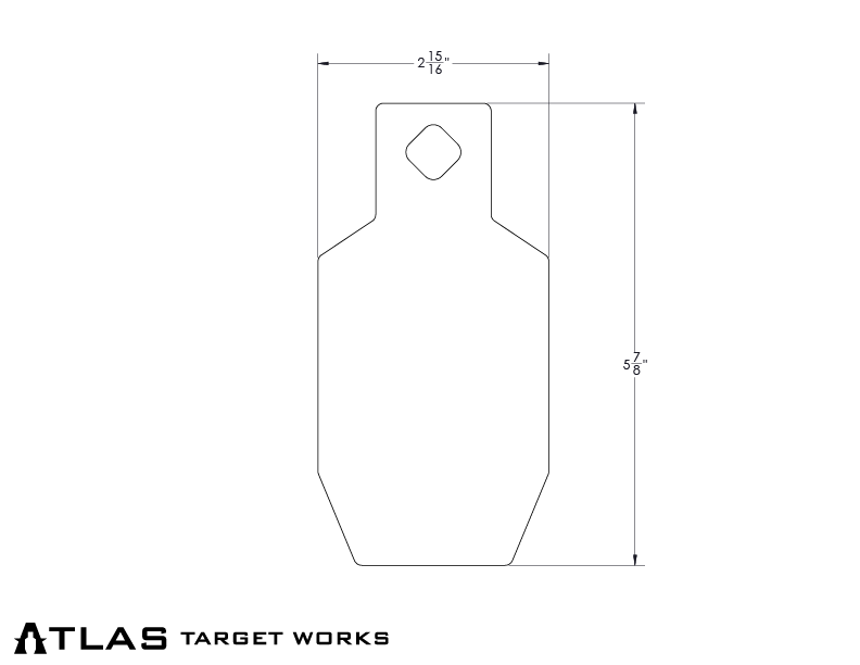 mini ipsc dimensions-2 5/16" wide - 5 7/8" tall