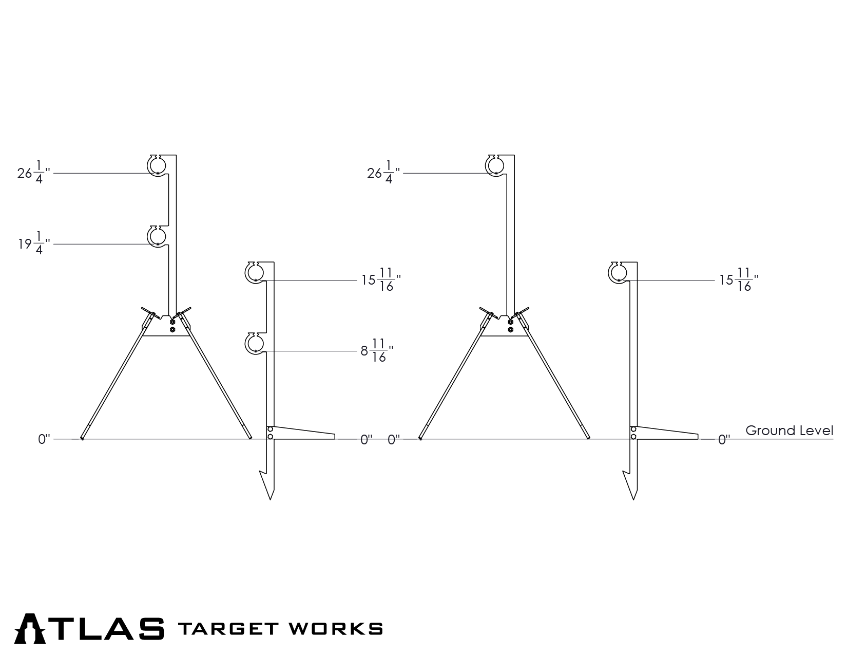 Rimfire Stake Base - Single or Double Hook - Atlas Target Works