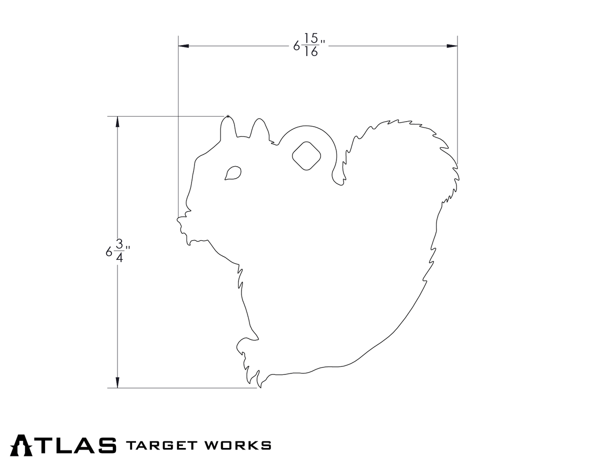 ar500 squirrel target dimensions - 6-5/16" wide x 6-3/4" tall