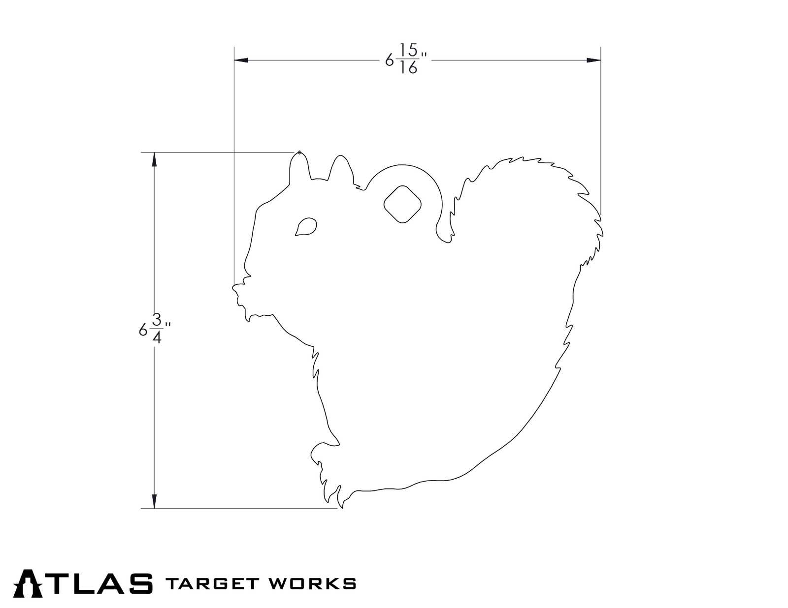 ar500 squirrel target dimensions - 6-5/16" wide x 6-3/4" tall