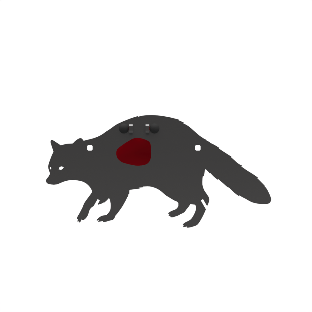 Raccoon Reactive Target - Full-Size - Side Profile - Atlas Target Works