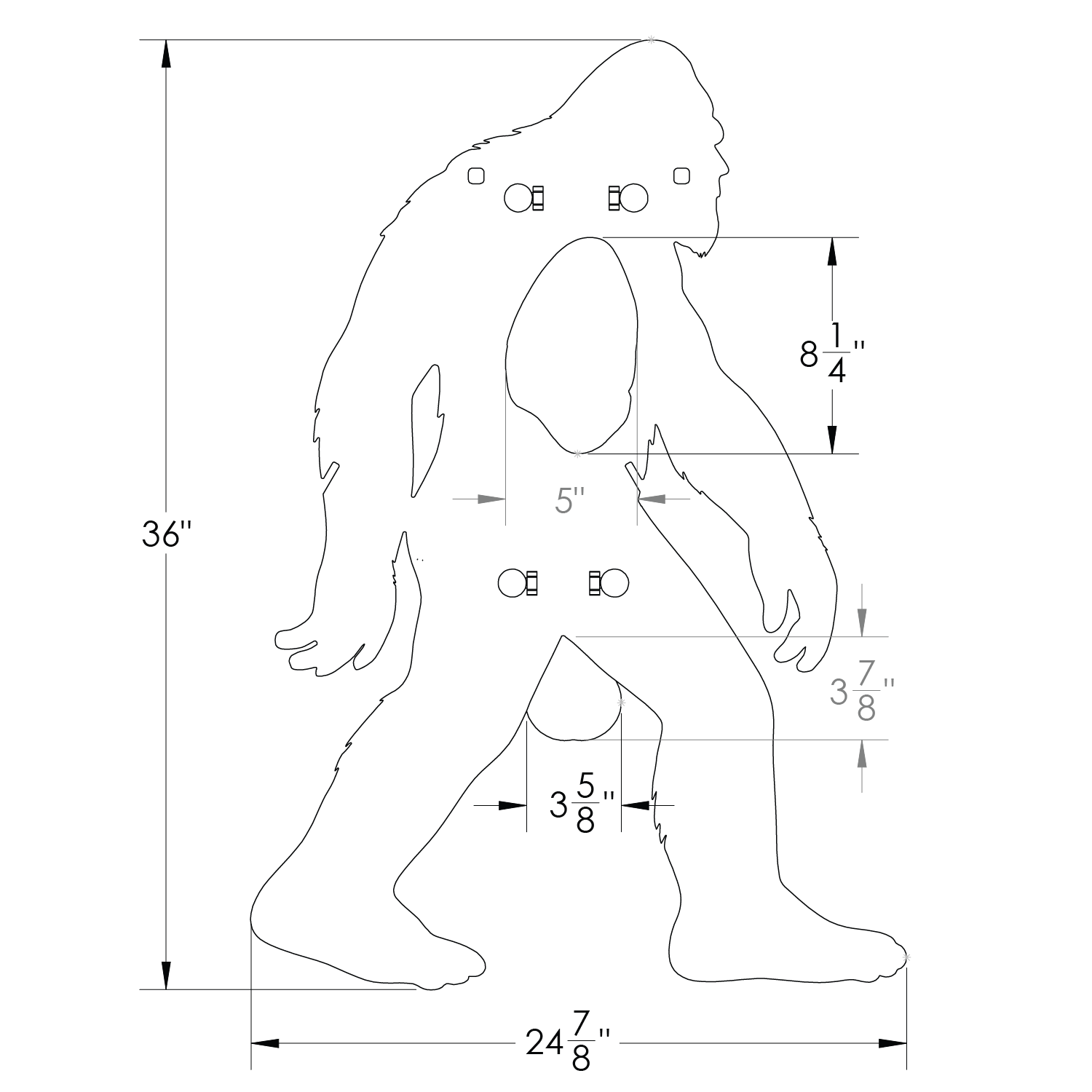 Bigfoot/Sasquatch AKA "SACKsquatch" - 3' Tall