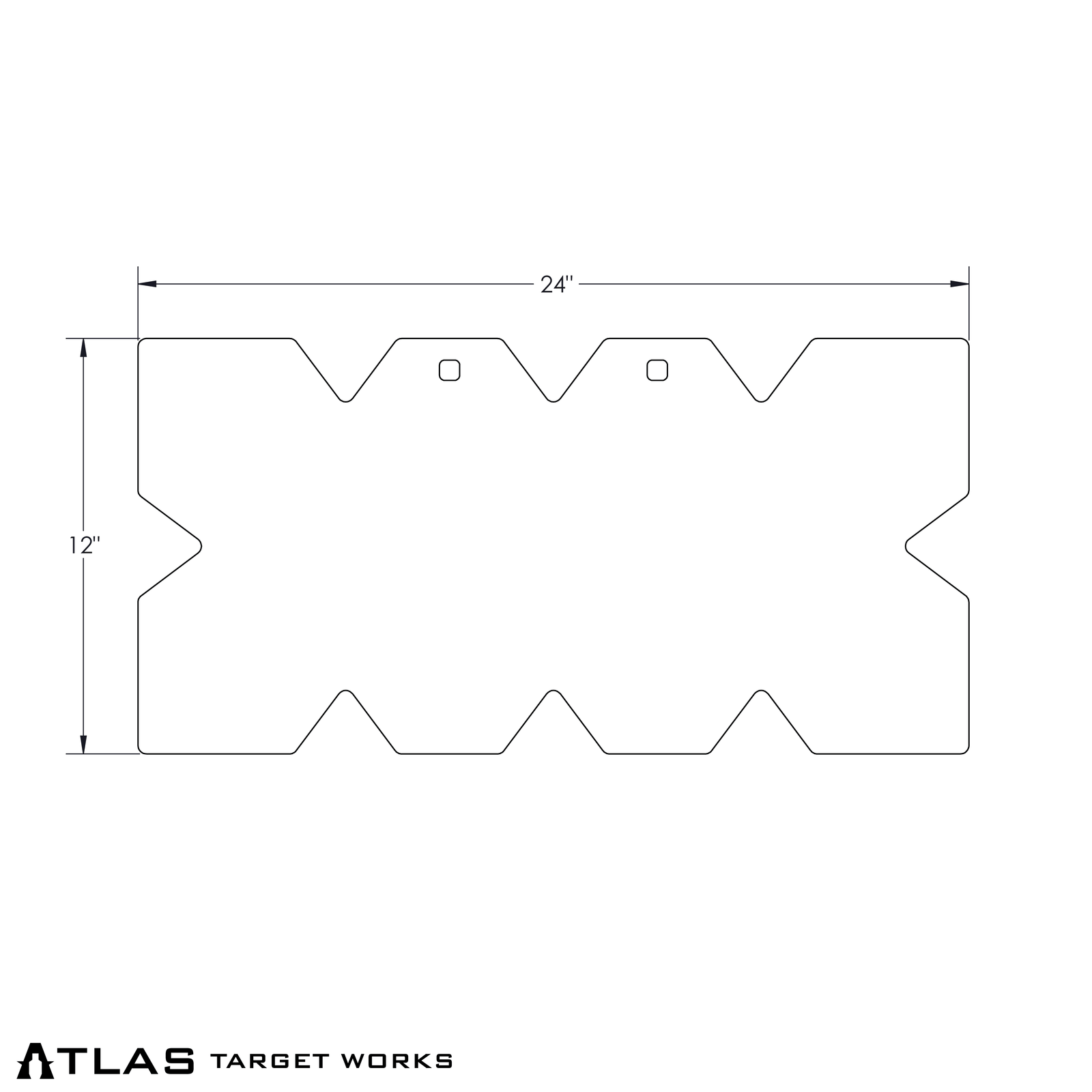 centerfire sight in target dimensions (24" wide x 12" tall)