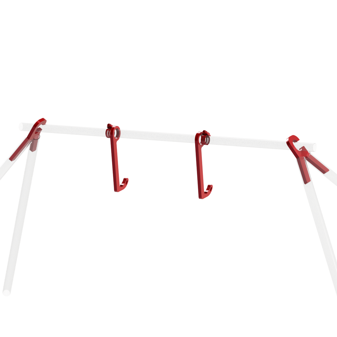 Gong Hanger Kit - Single or Double Hooks (Parts shown in red)