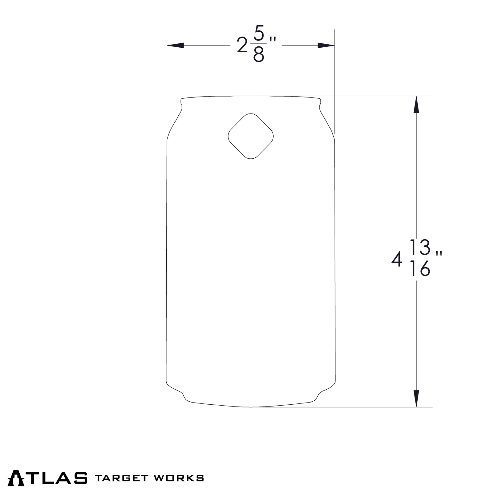 pop can target dimensions: 2 5/8" wide x 4 13/16" tall