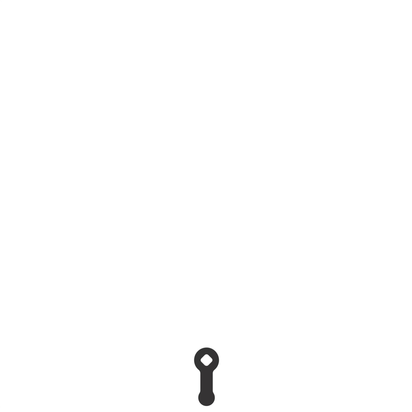1-inch round steel gong target with a single mounting hole on a hanging tab, front view