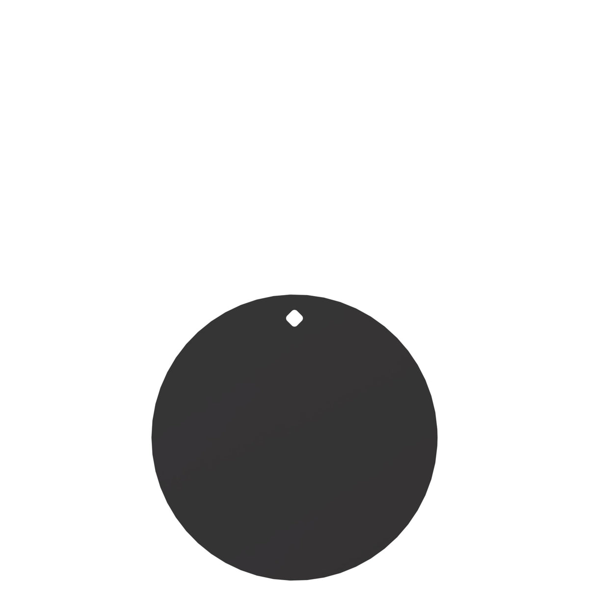 12-inch round steel gong target with a single mounting hole, front view