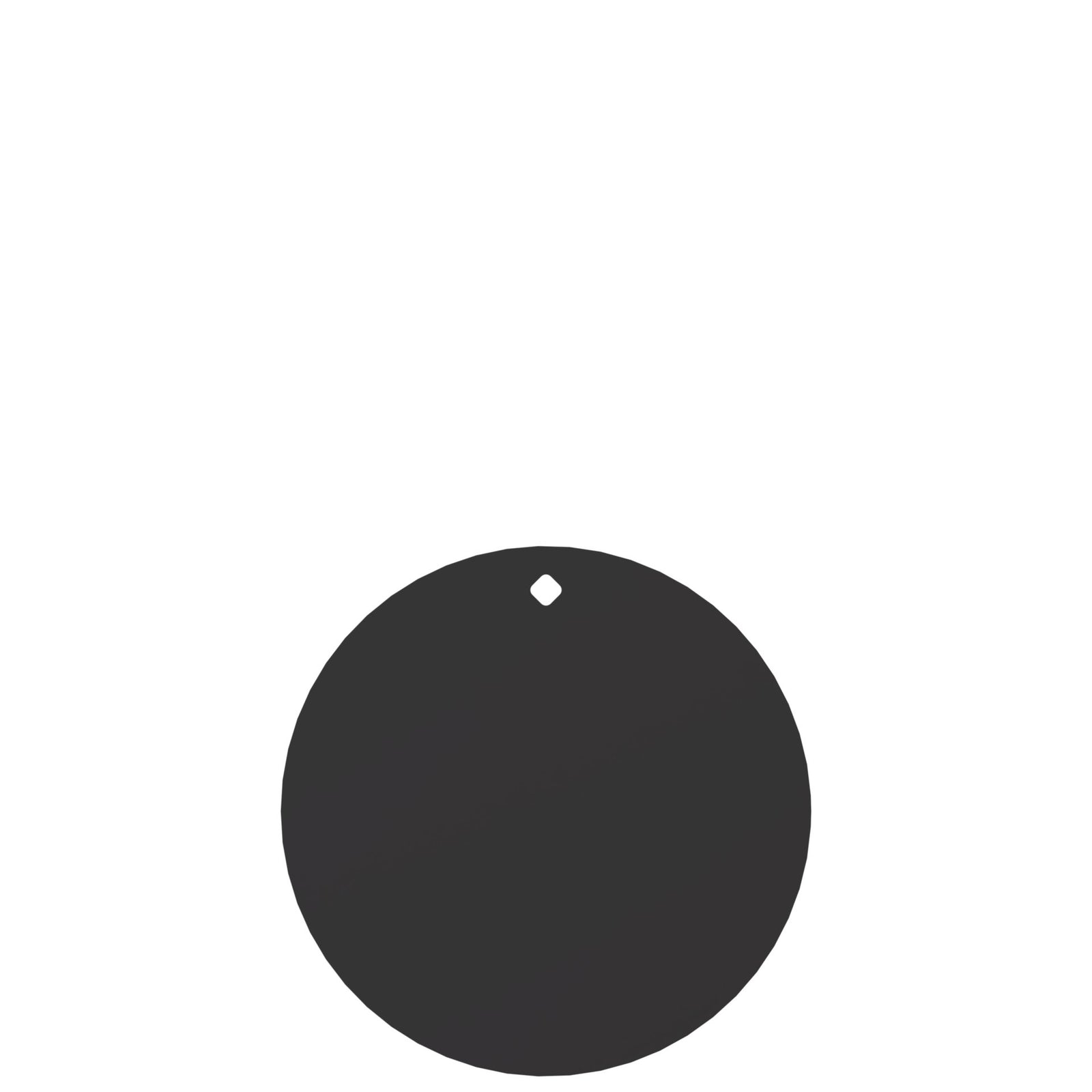 12-inch round steel gong target with a single mounting hole, front view