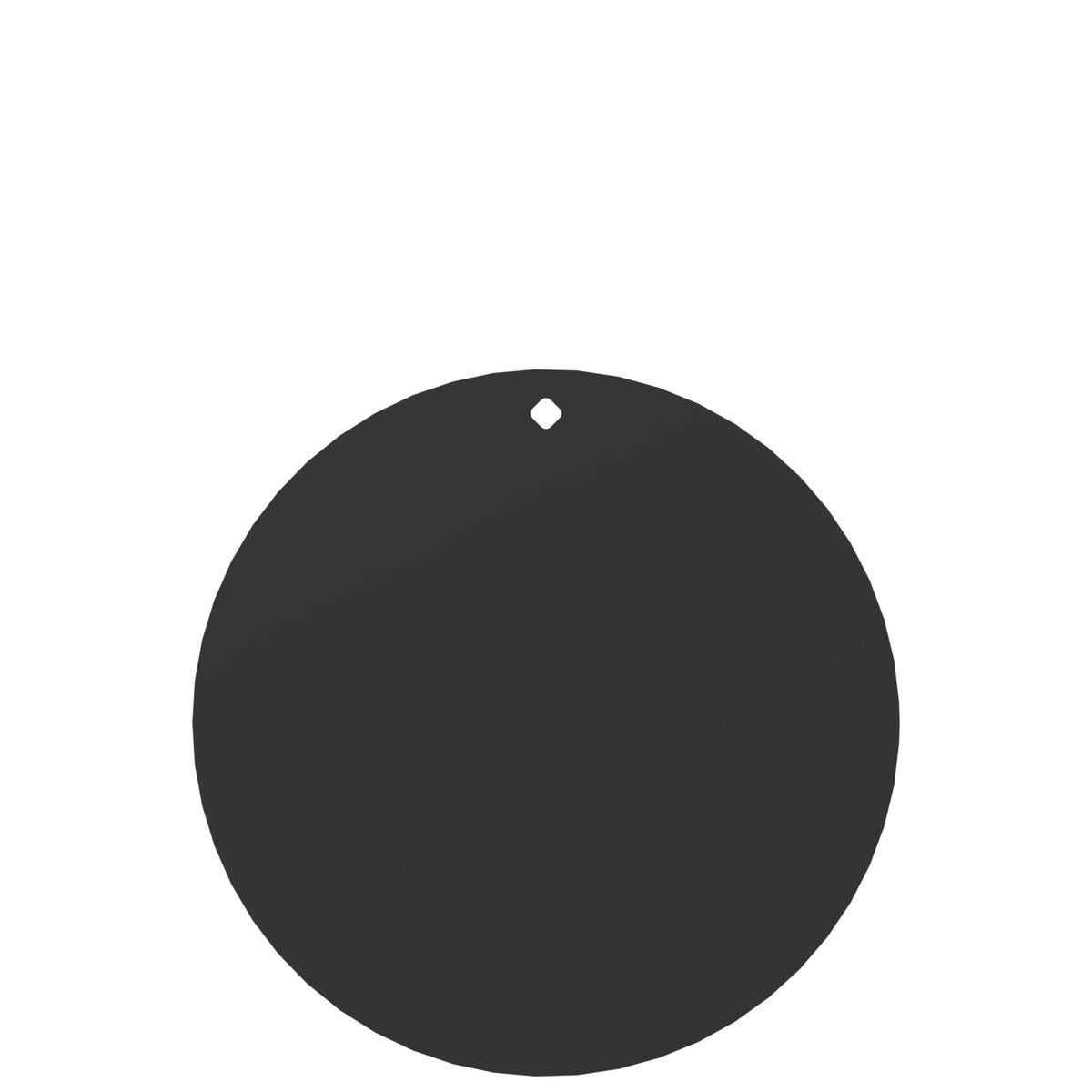 16-inch round steel gong target with a single mounting hole, front view