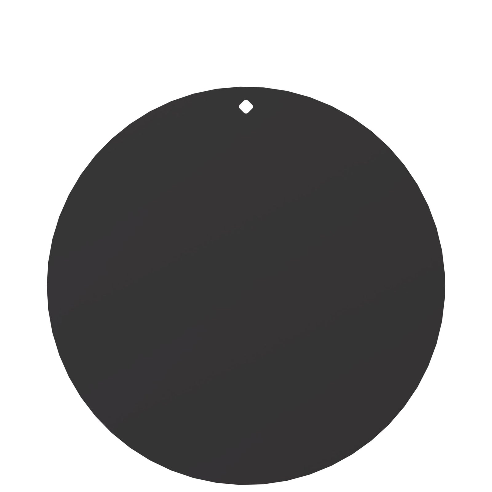 20-inch round steel gong target with a single mounting hole, front view