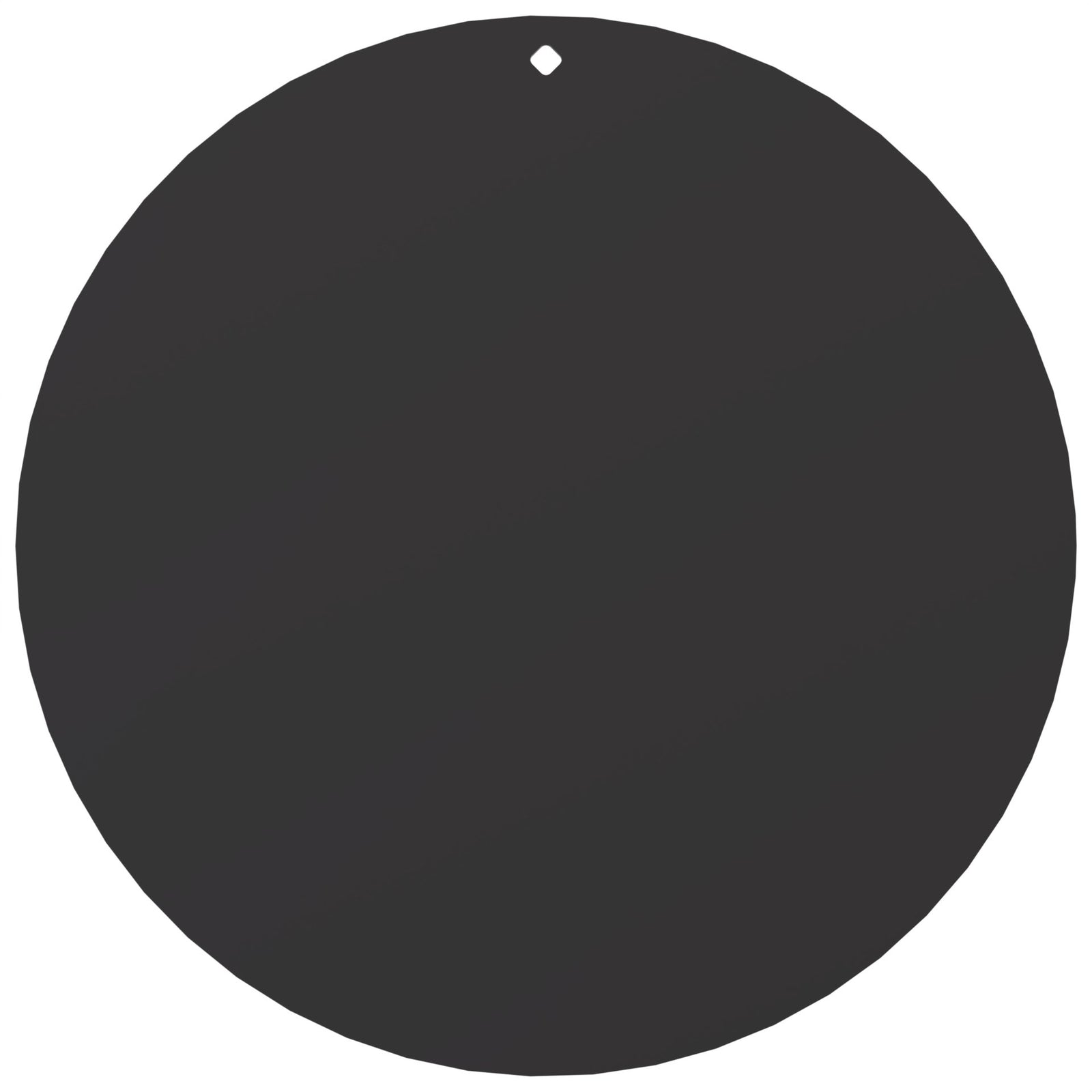 24-inch round steel gong target with a single mounting hole, front view