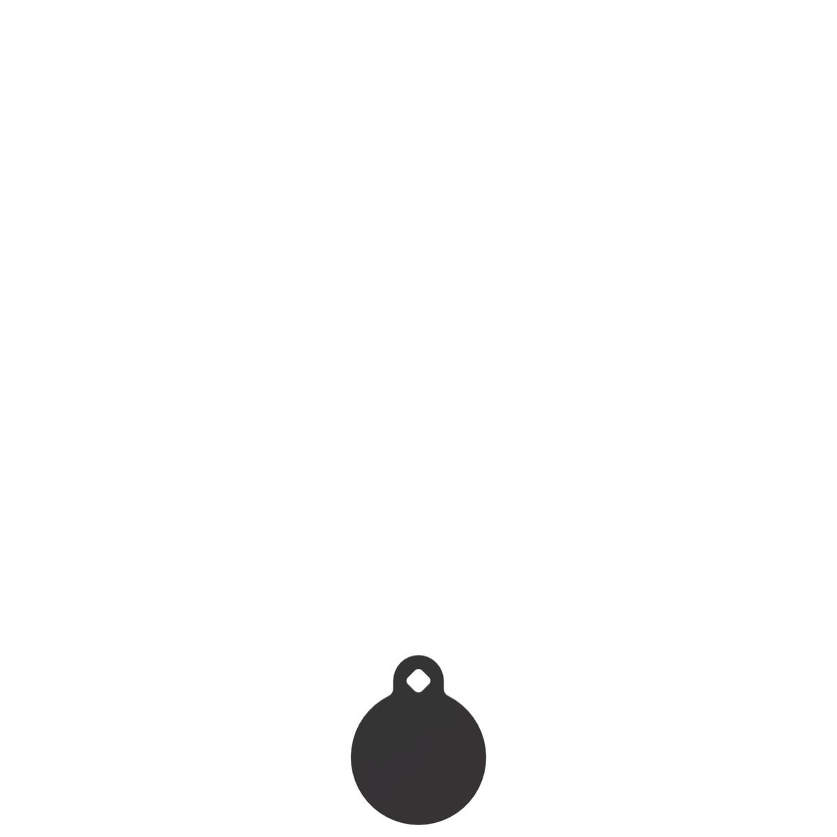4-inch round steel gong target with a single mounting hole on a hanging tab, front view