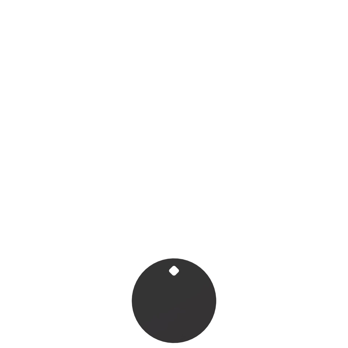 6-inch round steel gong target with a single mounting hole, front view