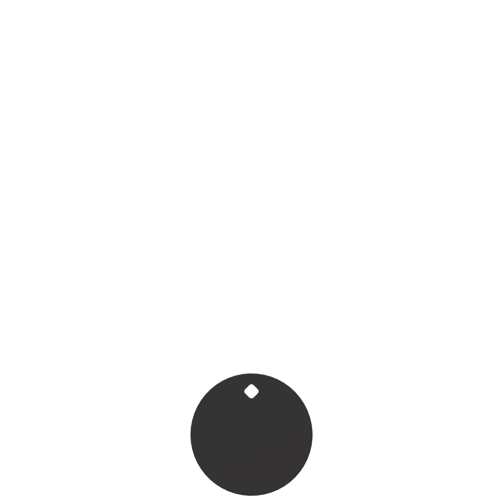 6-inch round steel gong target with a single mounting hole, front view