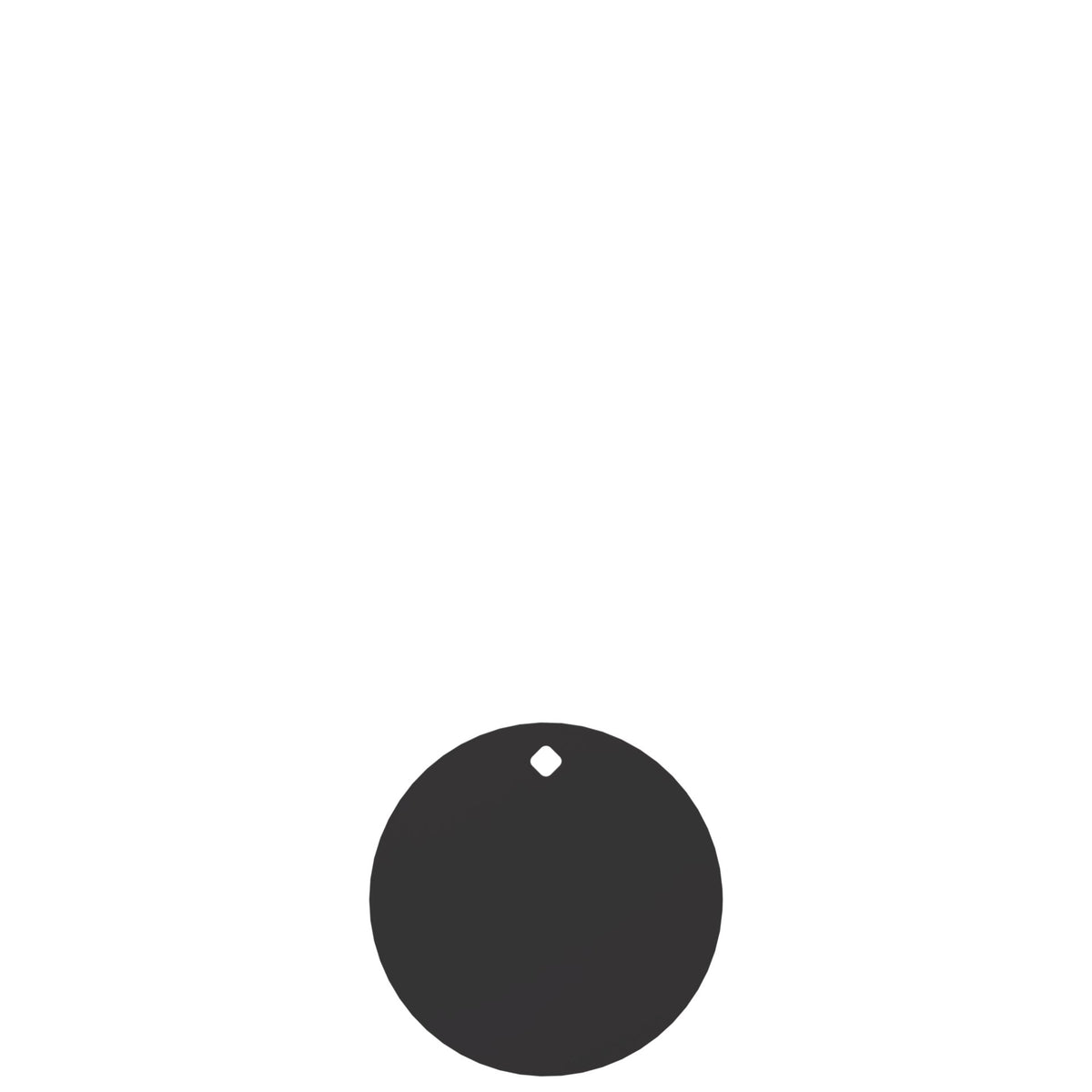 8-inch round steel gong target with a single mounting hole, front view