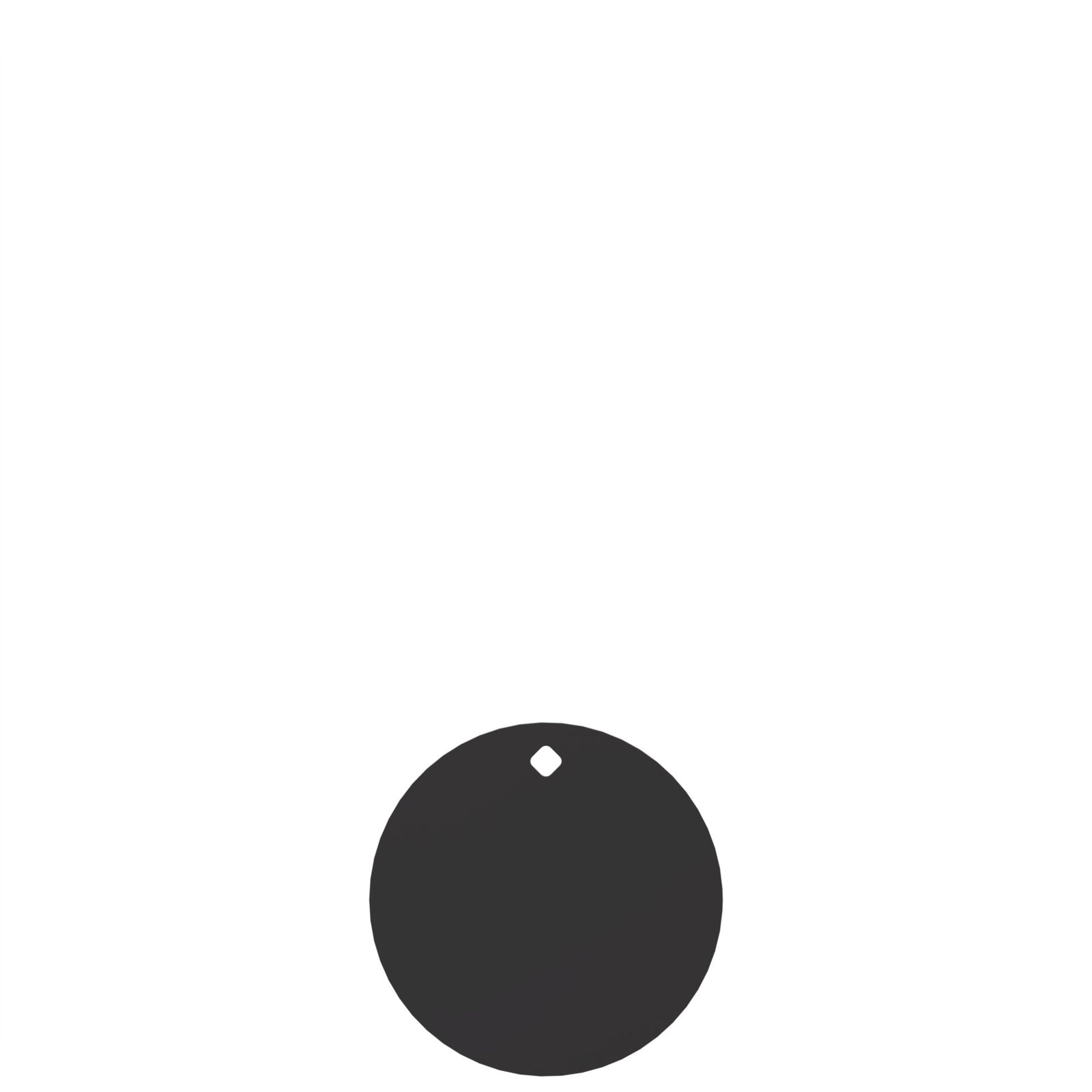 8-inch round steel gong target with a single mounting hole, front view