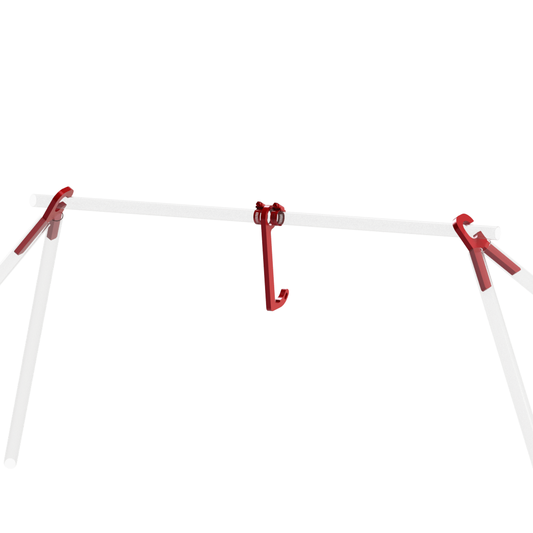 Gong Hanger Kit - Single or Double Hooks (Parts shown in red)