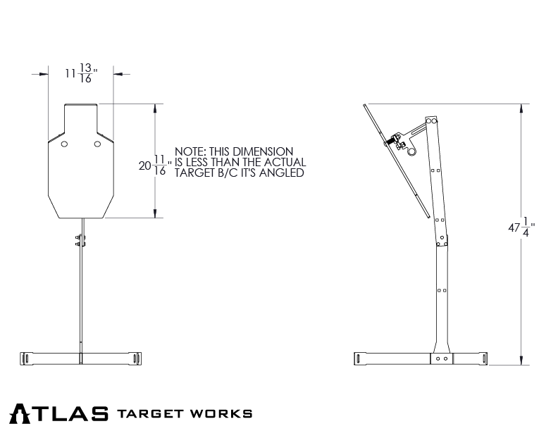 close range ar500 ipsc ac zone target 48" tall dimensions