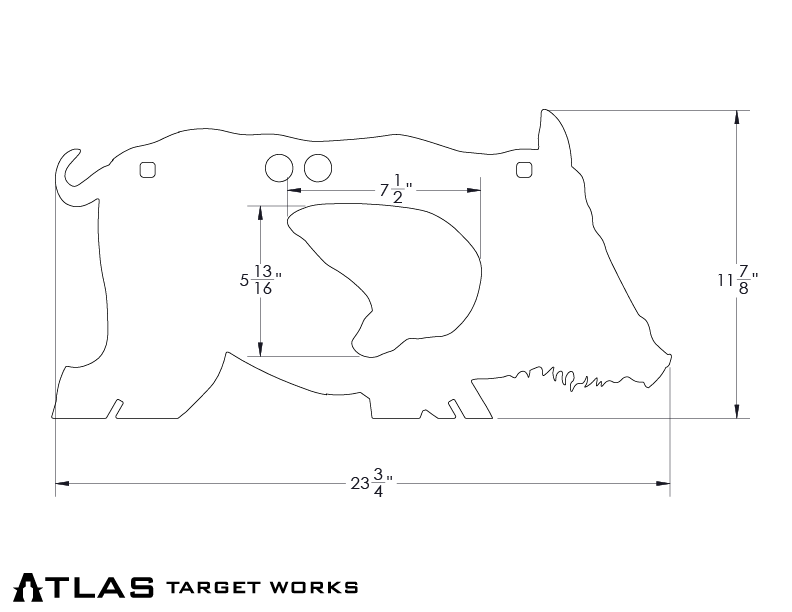 AR500 Feral Hog Target with 5" Reactive Vital Flapper dimensions