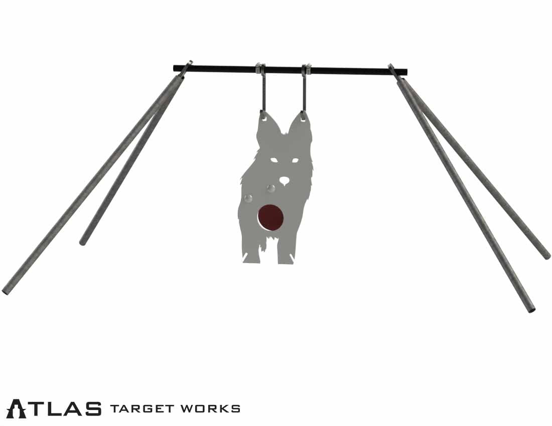 AR500 Front Facing Reactive Coyote with Vital and gong hanger kit