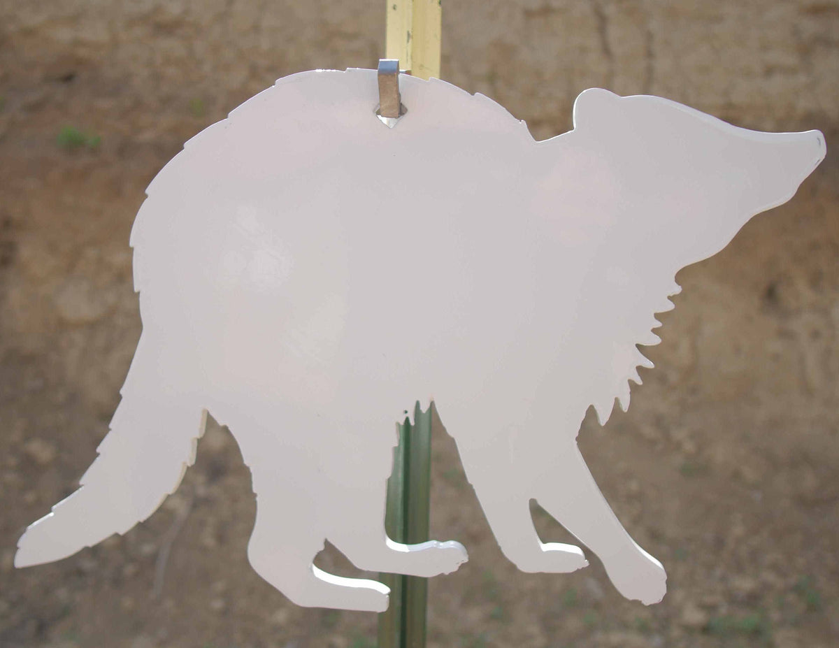 AR500 steel rabbit target on pipe hanging hook