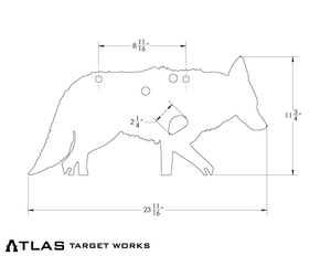 Rimfire Coyote target with heart flapper dimensions