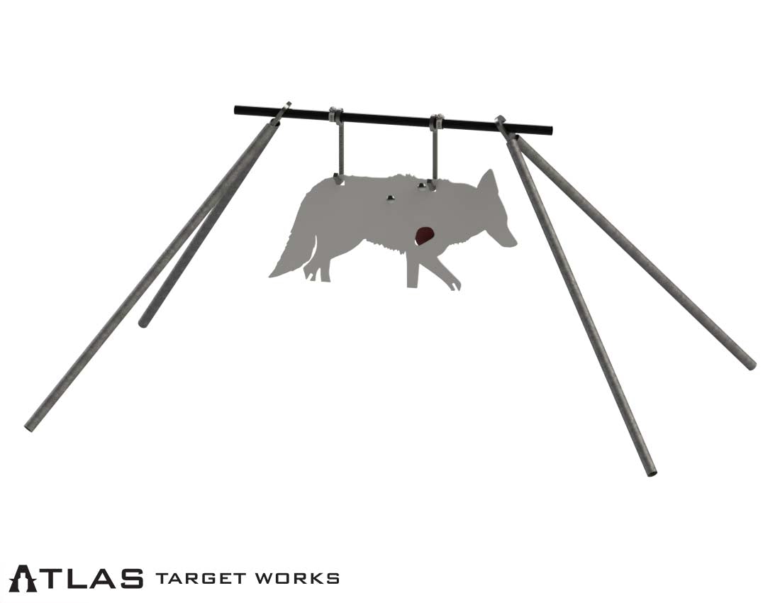 AR500 Rimfire Coyote Target | Reactive Vitals | Double Hook Target Hanger Kit