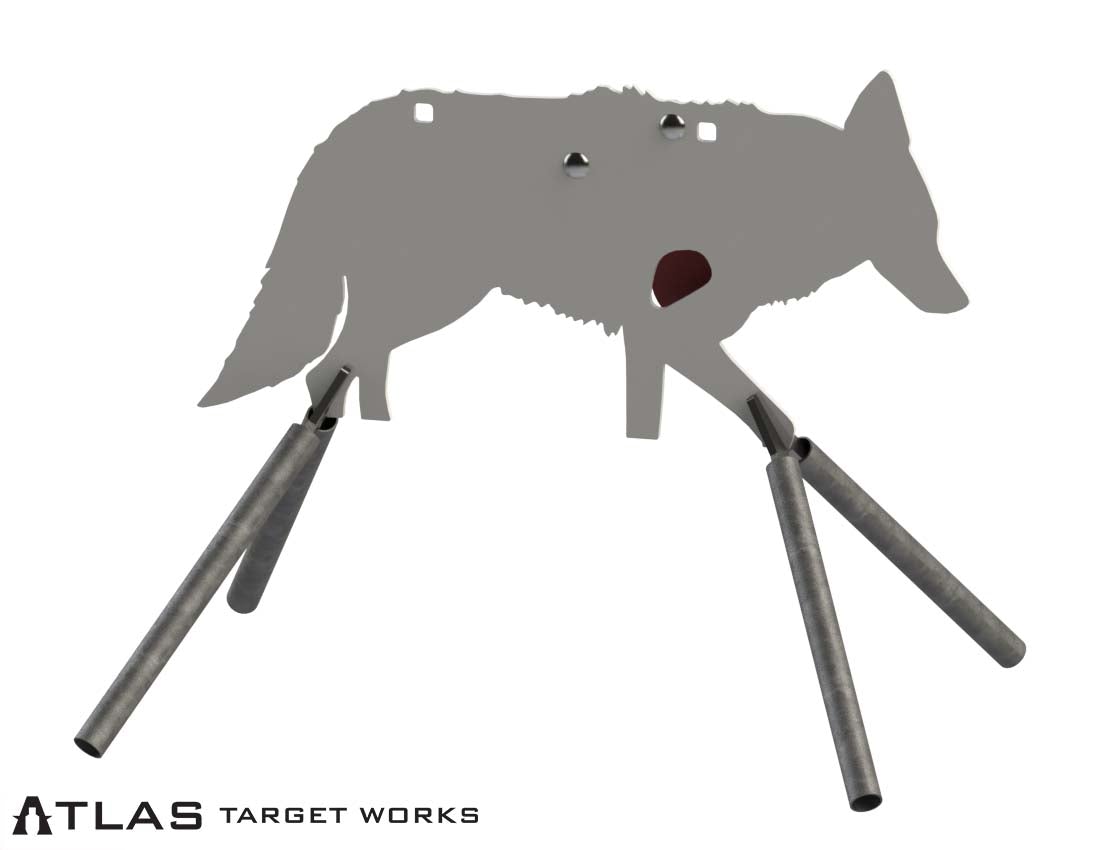 AR500 Rimfire Coyote Target | Reactive Vitals | Mobile Base Legs