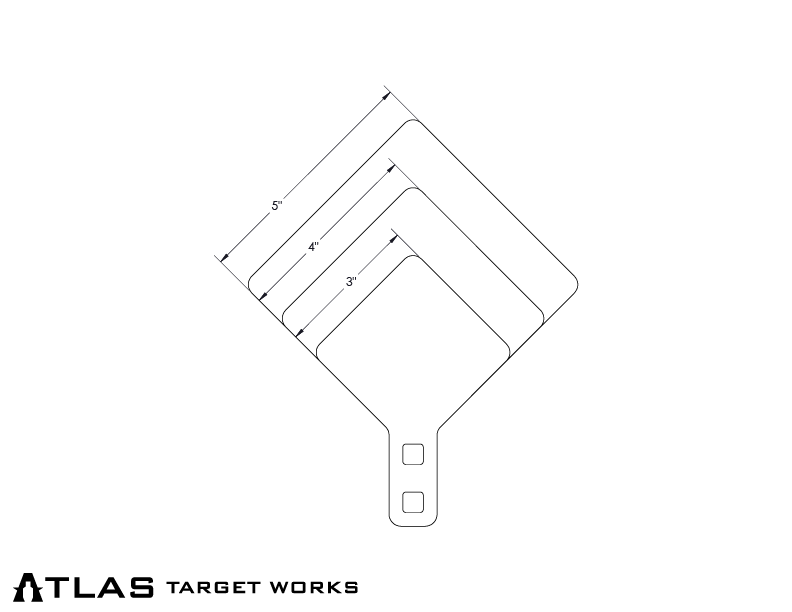 rimfire spinner targets - 3, 4 & 5 inch diamonds