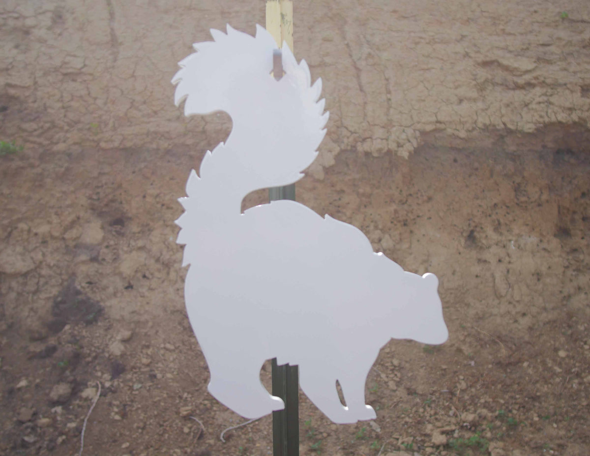 AR500 Steel Skunk Target on t-post mount