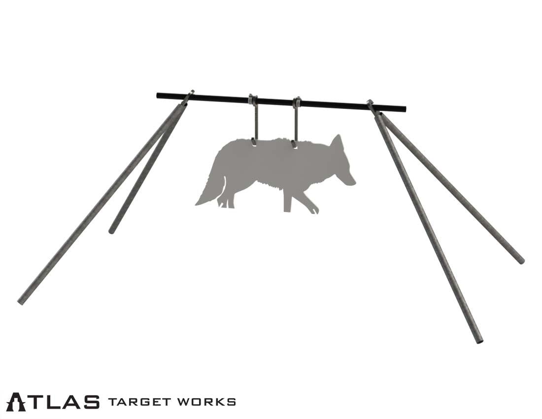 ar500 coyote silhouette target with double hook gong hanger kit