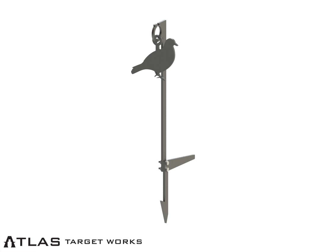 ar500 steel pigeon target on rimfire stake base